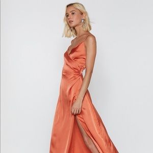 Nastygal satin maxi dress